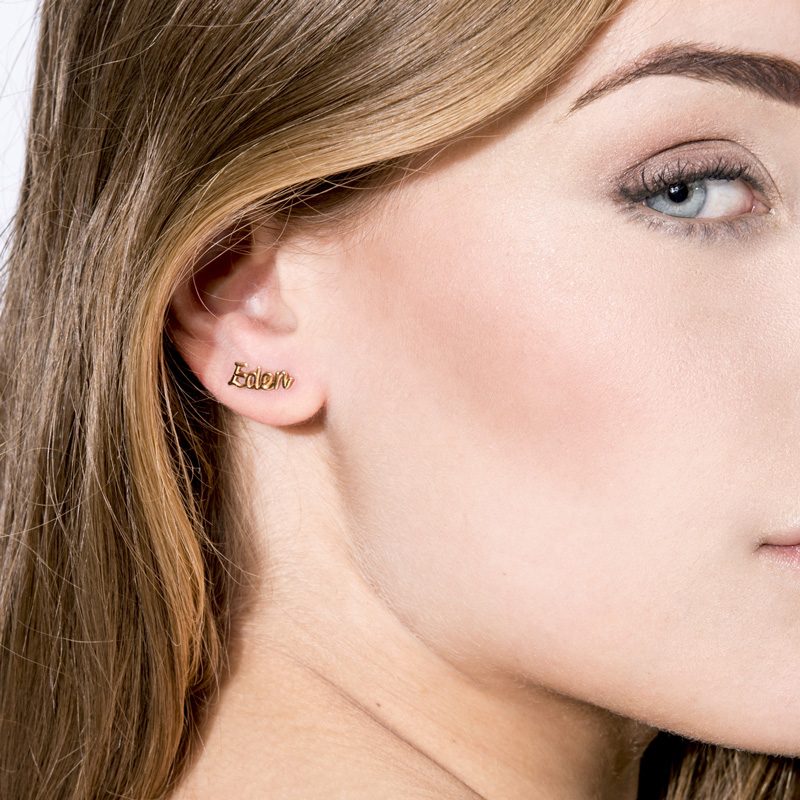 Boucles d'oreilles thea personnalisé en or jaune